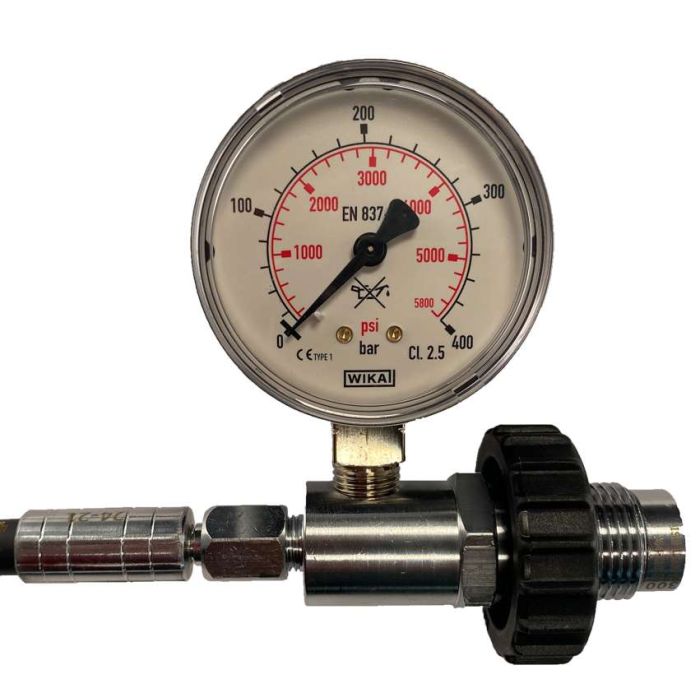 Überströmschlauch mit Manometer